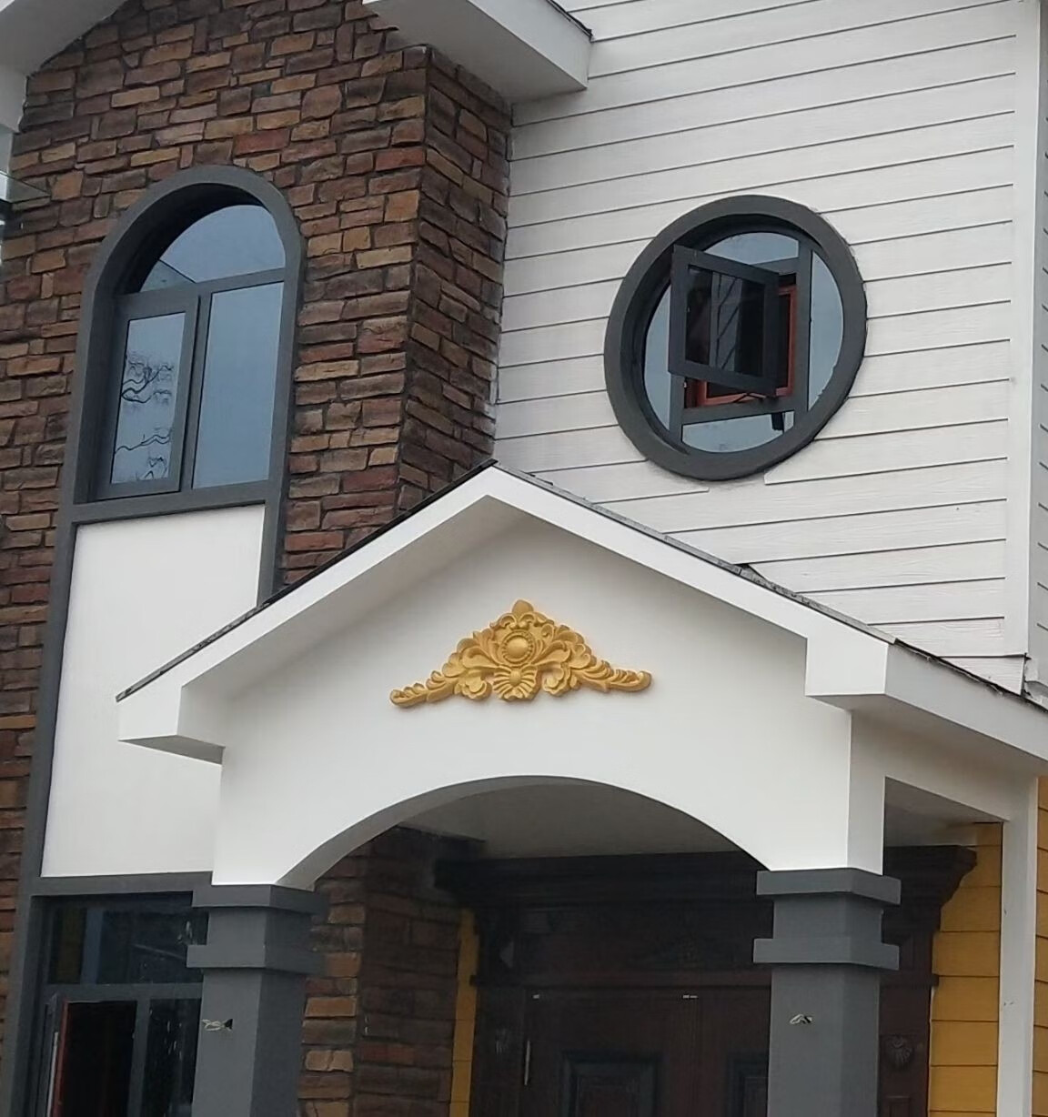 ep泡沫浮雕欧式别墅外墙装饰门头三角形山花室外墙面花板雕花兆族008