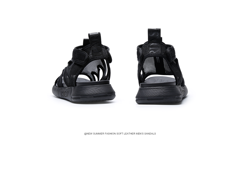 帕达索男士凉鞋2020新款夏季罗马凉拖防滑外穿潮流沙滩鞋pc200587黑色