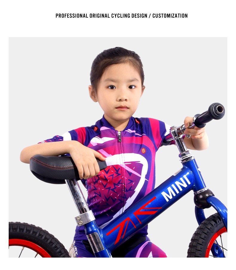 leobaiky夏季儿童骑行服女童平衡车滑步车赛车服轮滑服装备免费定制