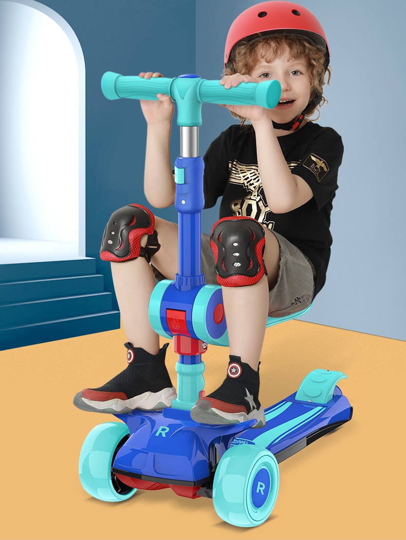 斯威sway滑板车儿童1258岁幼儿宝宝三轮滑滑车可坐可折叠闪光四轮小孩