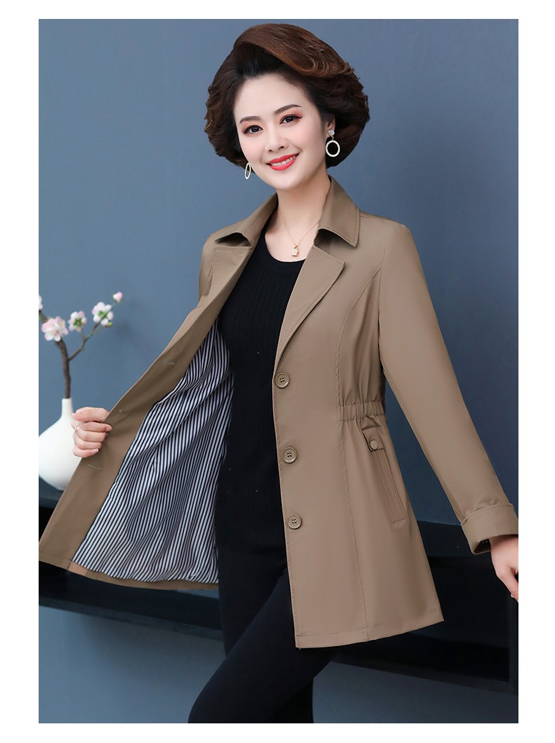 称美中老年女装春装薄款风衣405060岁新款中年妈妈装春秋季外套短款大