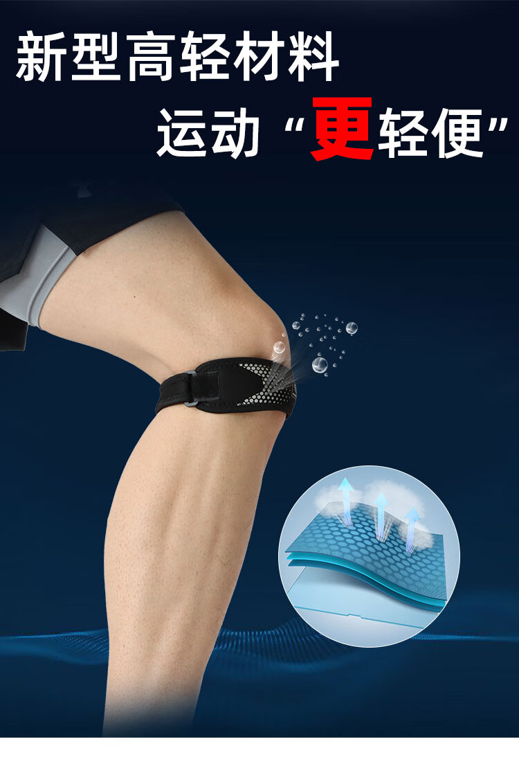阿马福云髌骨带护膝夏季男打篮球乒乓球跑步女半月板护具护膑冰骨膝盖