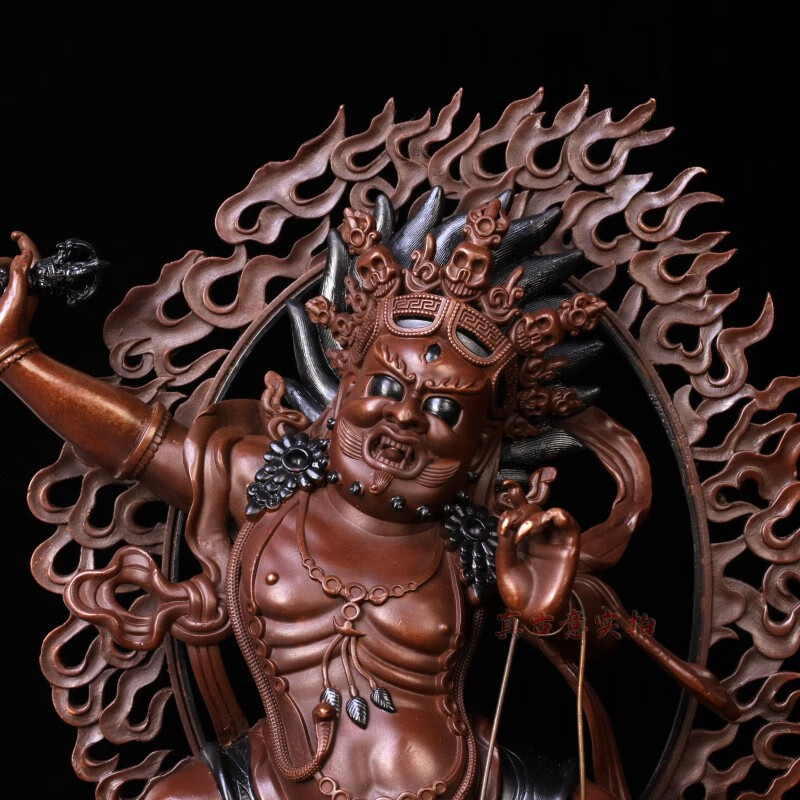 真古意纯铜金刚手菩萨摆件随身秘密主佛像金刚藏传密宗尼泊尔像金刚手
