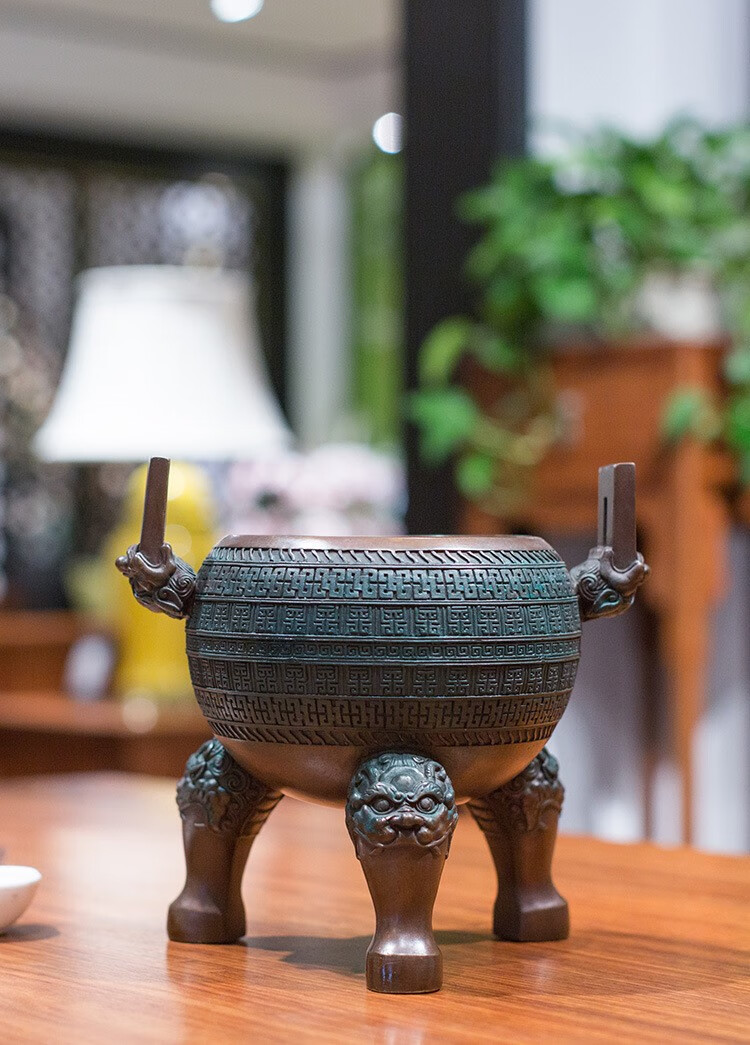 汉臻唐玺 纯铜青铜器鼎摆件办公室开业礼品家居摆设送领导客户合作