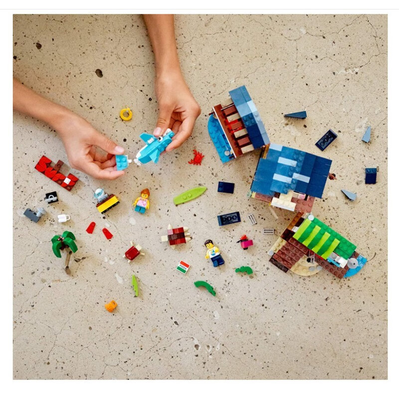 乐高lego创意百变系列31118冲浪者沙滩小屋3合1儿童玩具8岁