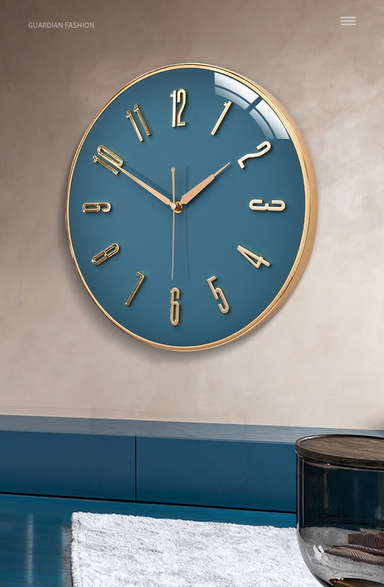 伯莎丹顿 轻奢创意3d挂钟客厅大气时尚静音挂表餐厅酒店北欧简约现代