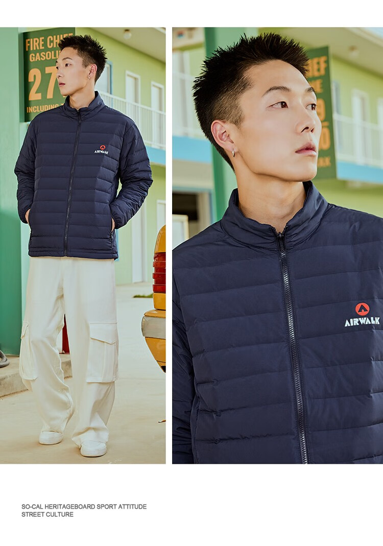 airwalk羽绒服男白鸭绒外套2021冬季新款美式潮牌青春潮流保暖加厚