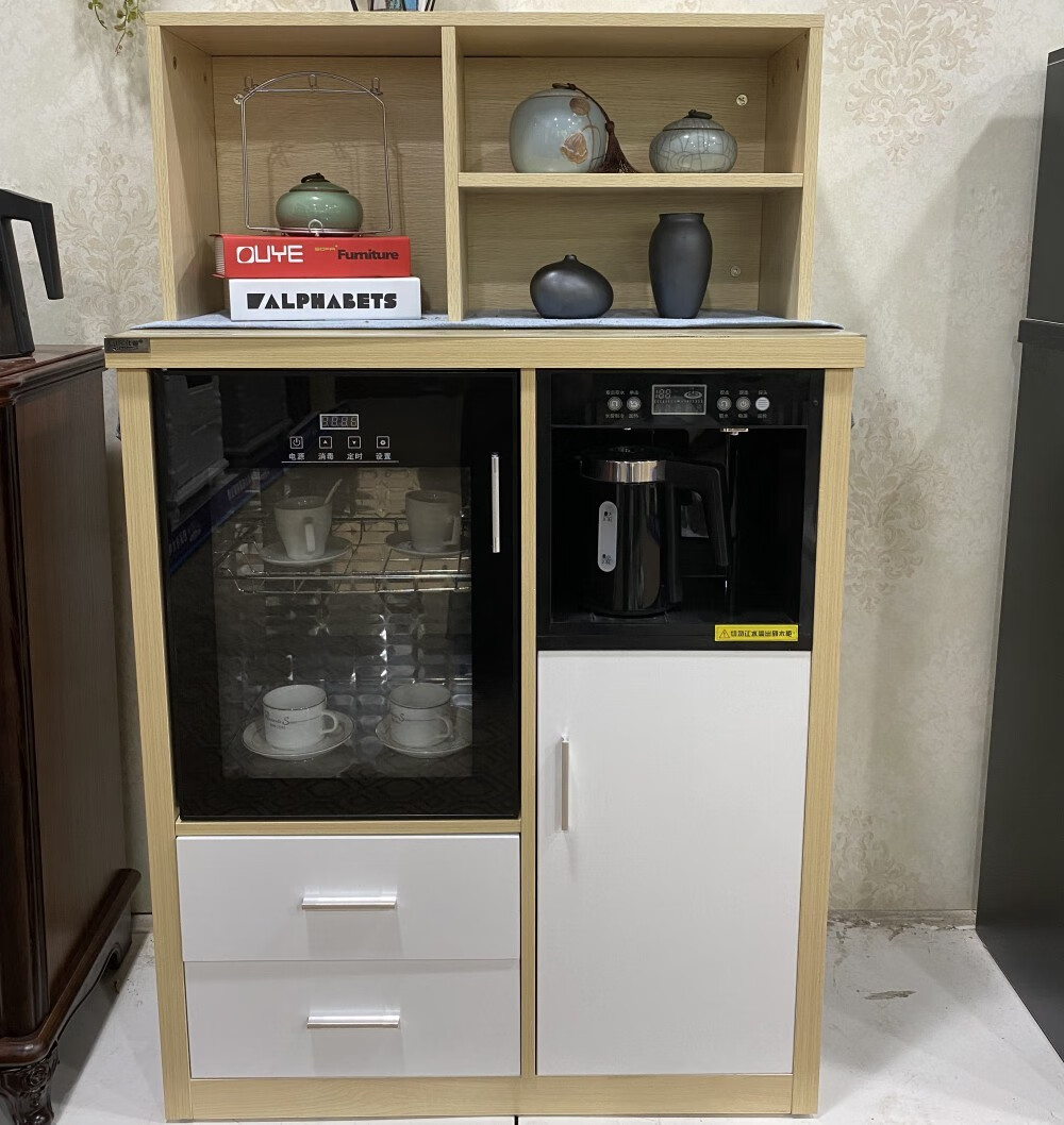 笛浪智能茶吧机冷热饮水机现代立式茶水柜家用多功能奶瓶消毒柜密度板