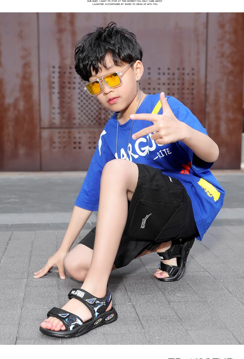 勇高童鞋男童凉鞋2021新款夏季中大童软底防滑小男孩沙滩鞋儿童潮男童
