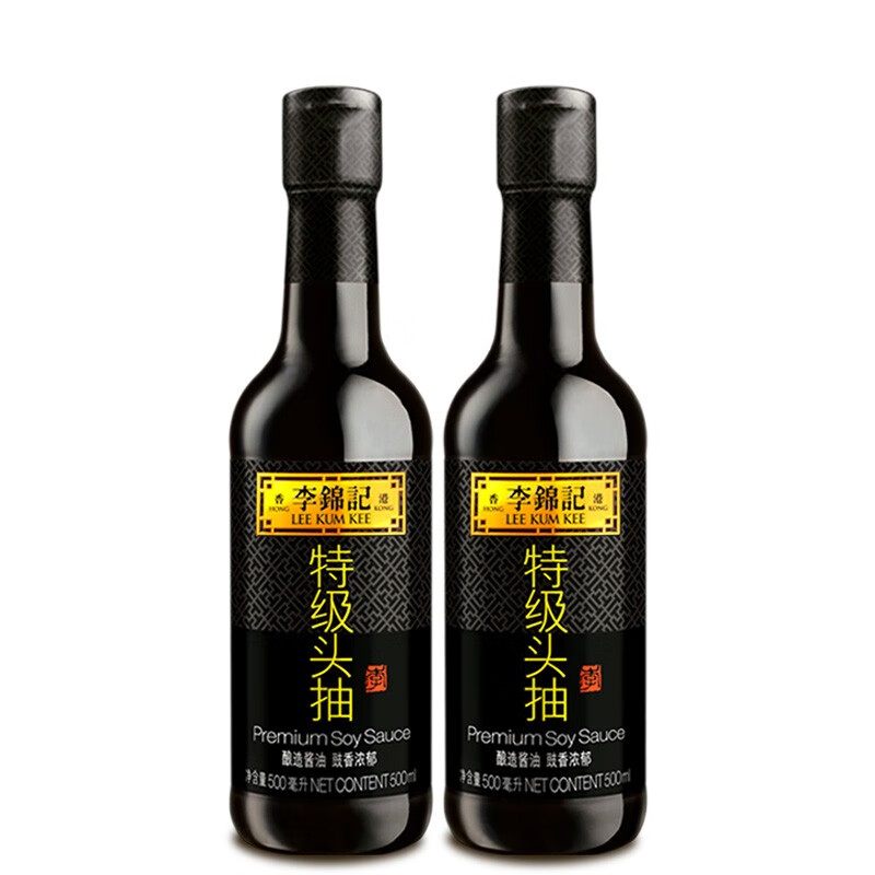 李锦记特级头抽500ml瓶装酿造酱油特级生抽炒菜凉拌蘸食酱油特级头抽