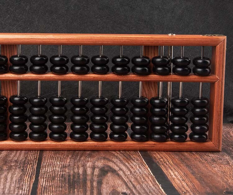 左一仁 老式算盘档珠 档珠老式算盘13档珠子珠算算盘 榉木色【图片