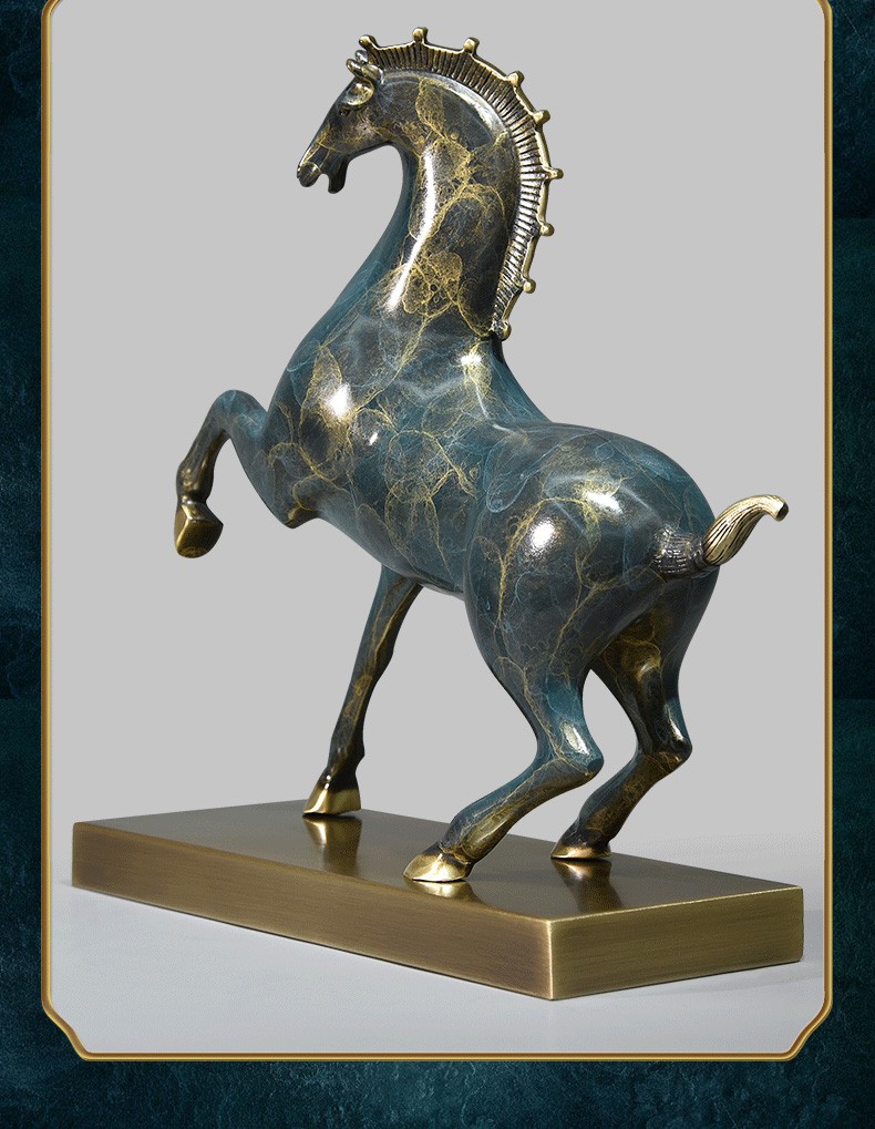 春墨辰韵纯铜唐马摆件马到成功客厅酒柜玄关办公室装饰开业乔迁礼品