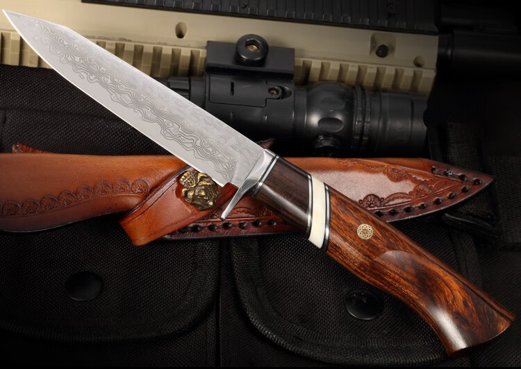 刀锋英雄m390粉末钢户外刀具野外求生刀军刀vg10大马士革钢刀子防身