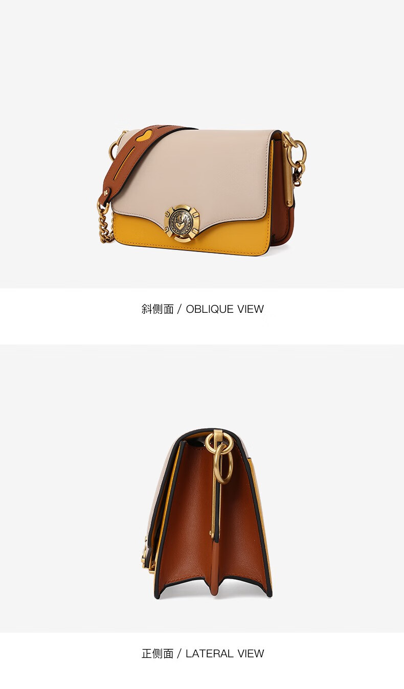 sachi沙驰女包时尚真皮小方包2021新款安妮系列单肩包小众轻奢斜挎包