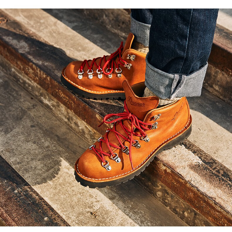 danner丹纳山脉之光真皮防水马丁靴徒步登山鞋5寸手工工装靴31530黑色