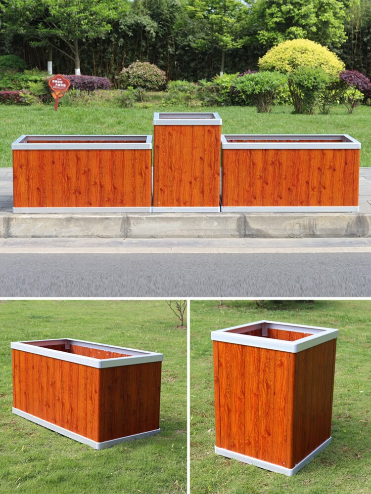 京铣户外花箱铝合金花箱不锈钢花槽铁艺花坛广场室外园林景观市政花箱