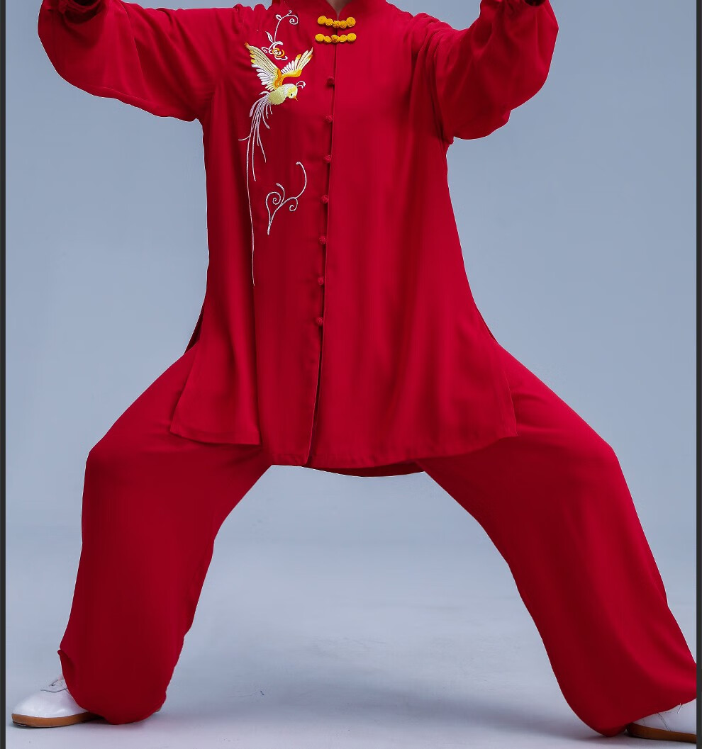云太极陈家沟刺绣太极服中老年红色武术练功夫太极拳比赛套装绣花