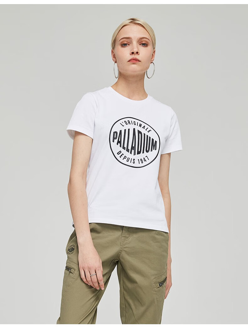 palladium帕拉丁女短袖t短袖t恤女短袖女百搭时尚套头图案圆领运动