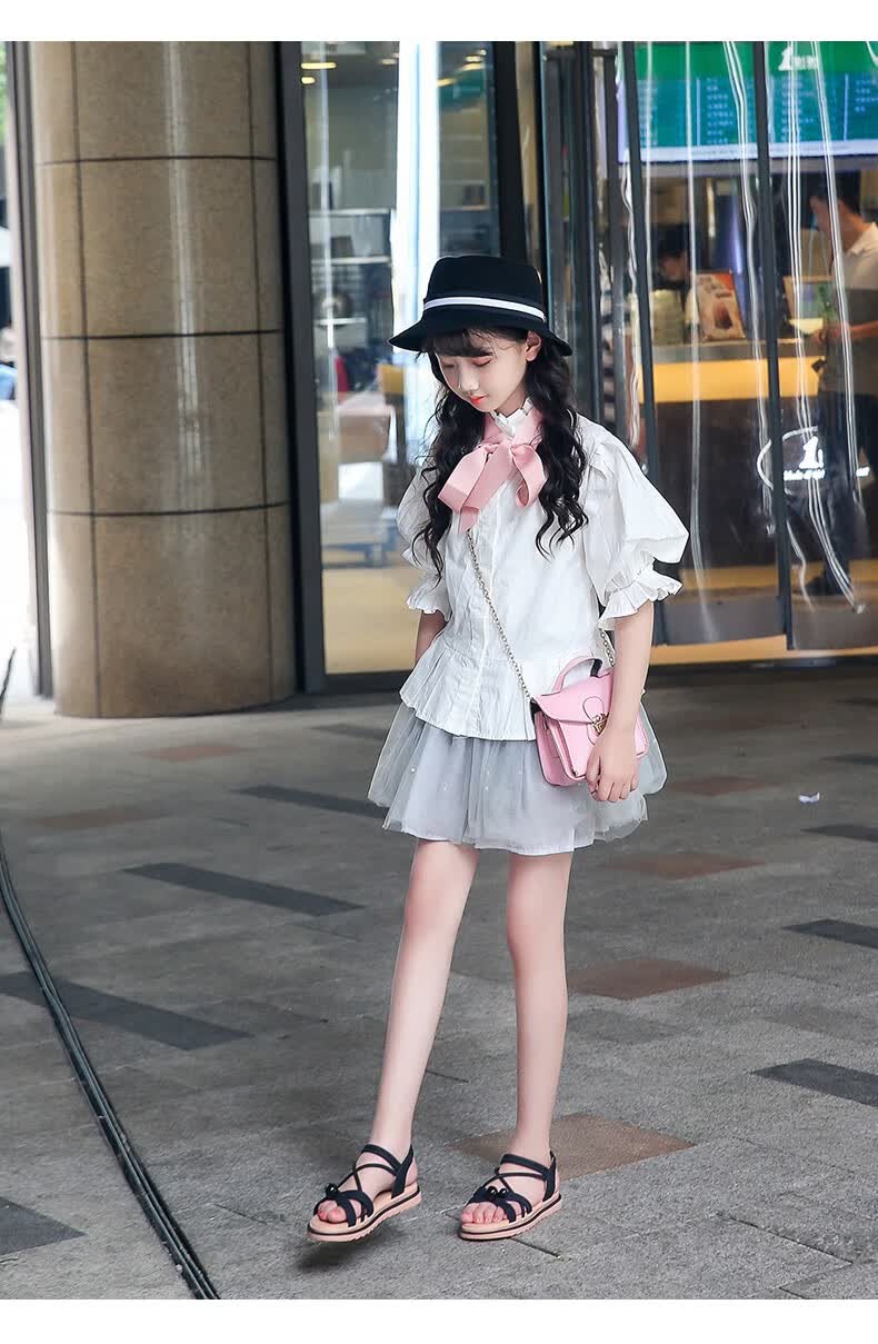 女童凉鞋2021新款时尚夏季公主儿童凉鞋软底中大童罗马小学生女孩米色