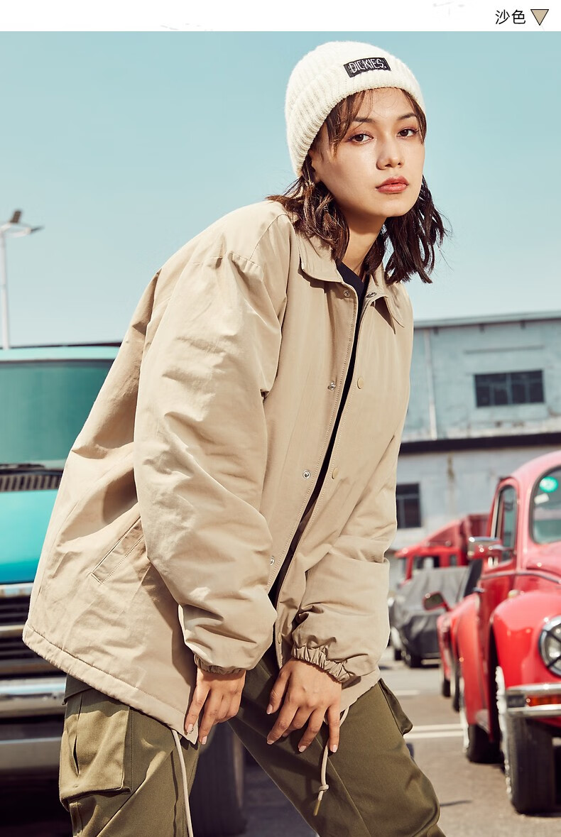 棉服 男女同款后背logo印花充棉教练夹克 秋新品棉服厚外套女dk008132