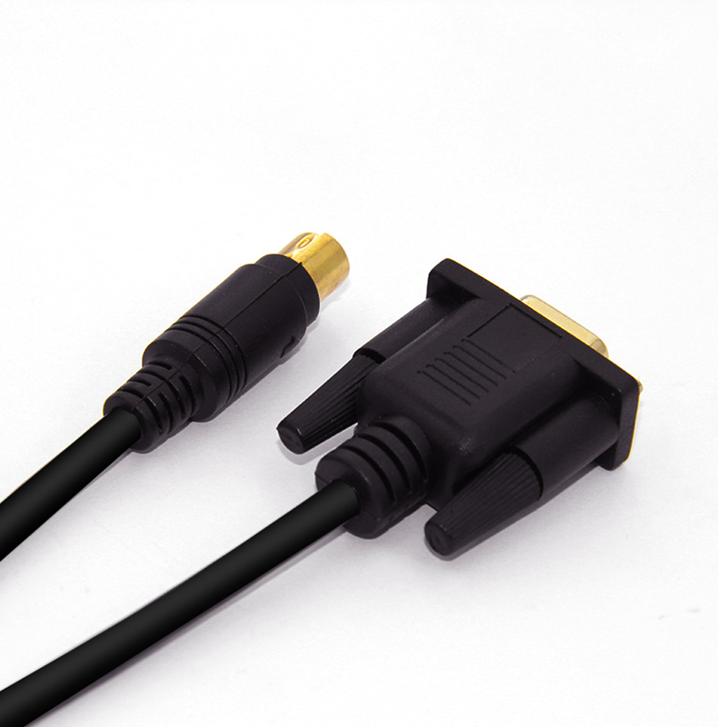 适用于华为vpc600/620会议摄像机头控制线visca圆口8针转rs232连接线