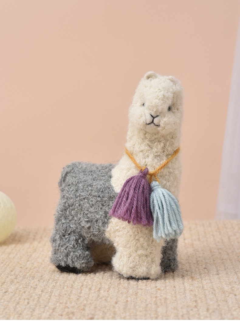 warmpaca秘鲁羊驼毛摆件儿童玩偶送女友编织羊驼小帅驼小萌驼小萌驼