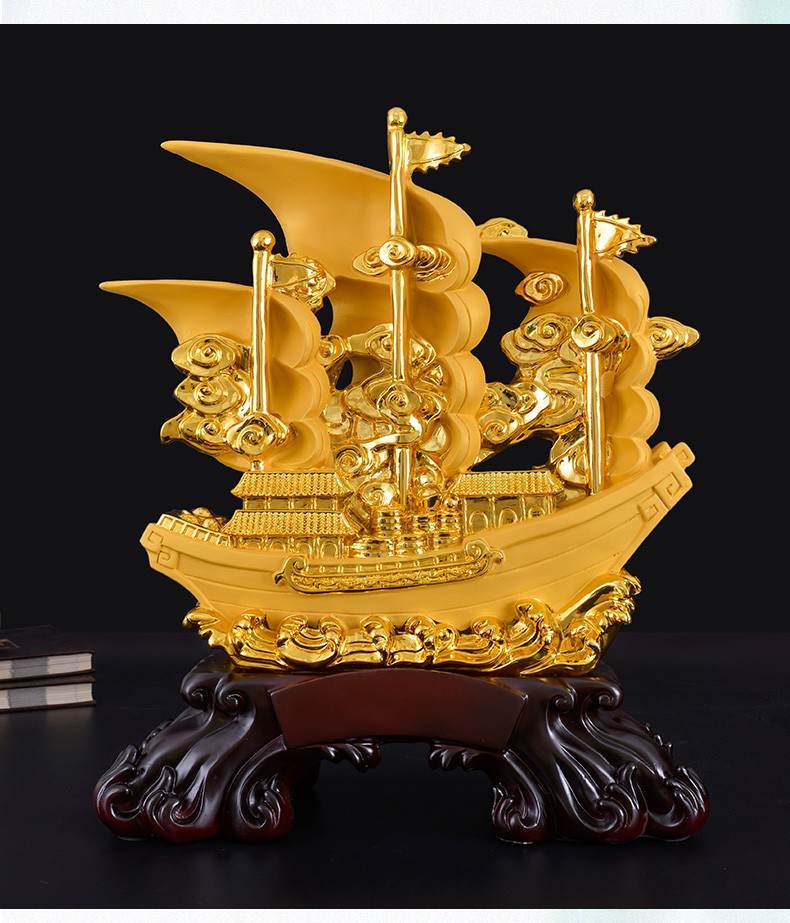 润金阁一帆风顺帆船摆件开业乔迁新居礼品店前台办公室招财摆件工艺品