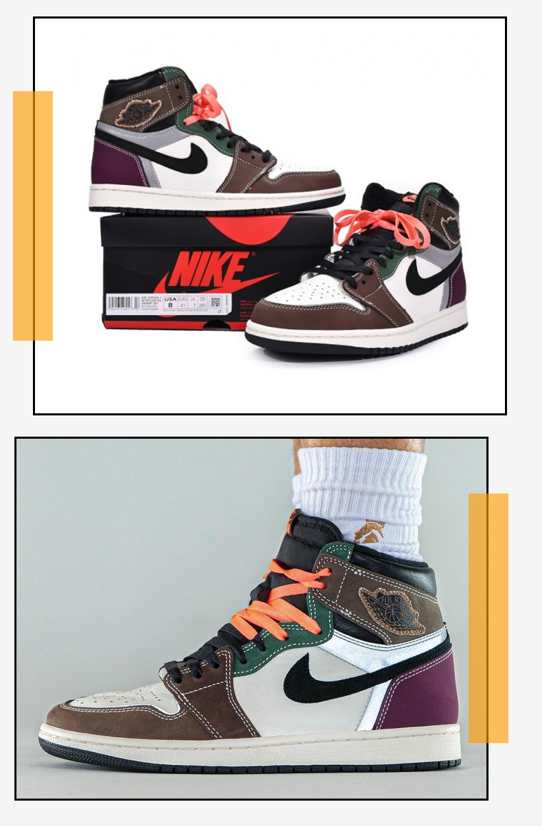 耐克(nike)air jordan 1 aj1 彩色拼接手工飞翼高帮篮球鞋 dh3097-001