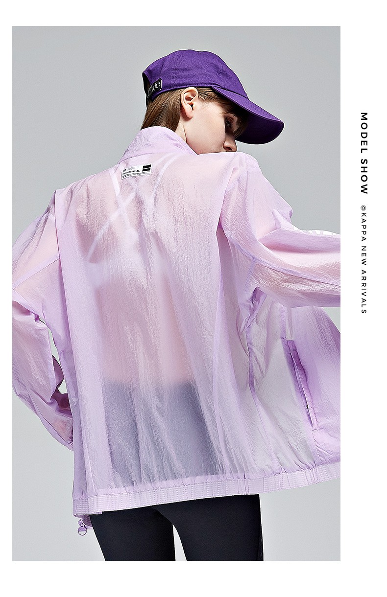 kappa卡帕防风衣情侣男女梭织外套夏皮肤衣休闲立领开衫k0bx2fj02d