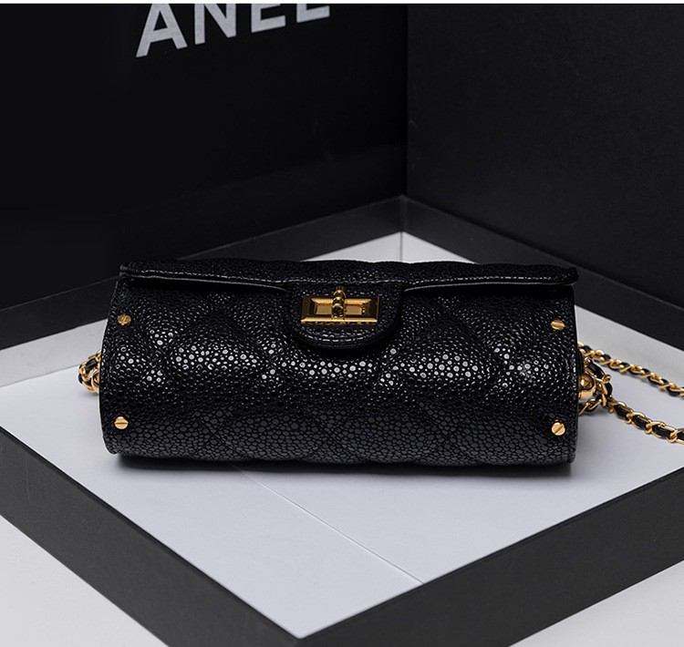 劳斯尼亚rollsnea品牌新款潮流斜挎包小香风链条包质感单肩圆筒包女包