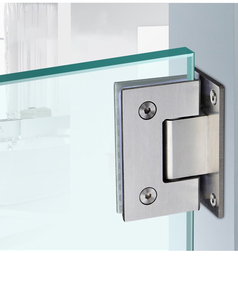 锋上玻璃门合页不锈钢浴室夹无框玻璃门夹铰链五金配件180度玻璃门