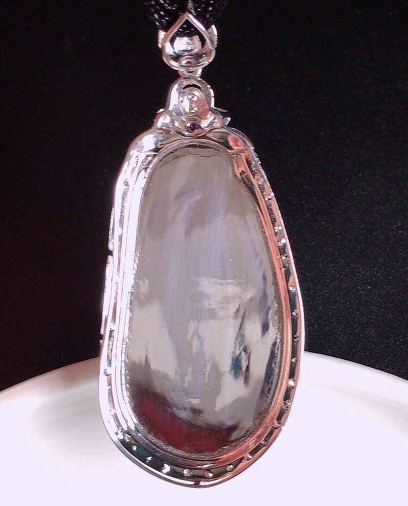 源头翡翠 翡翠阳绿福豆吊坠18k金镶钻缅甸天然翡翠玉石挂件珠宝首饰