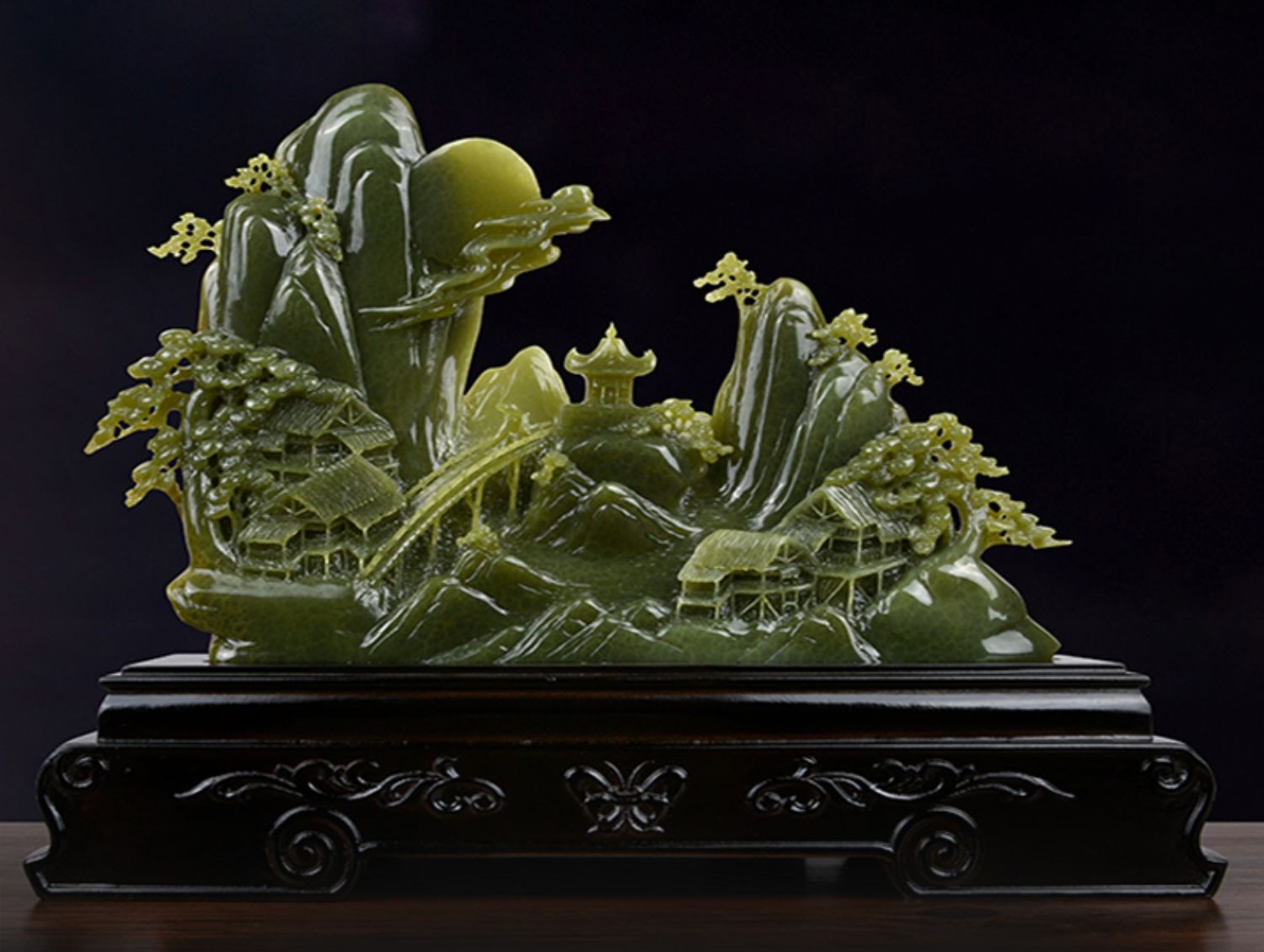 倾尚玉磁玉石山水玉雕摆件原石靠山客厅假山装饰品办公室商务礼品紫气