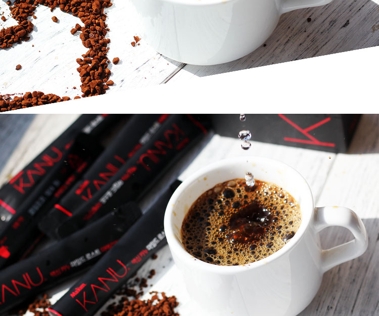 kanu卡奴深度烘培100条美式无蔗糖纯咖啡韩国进口麦馨速溶咖啡纯黑