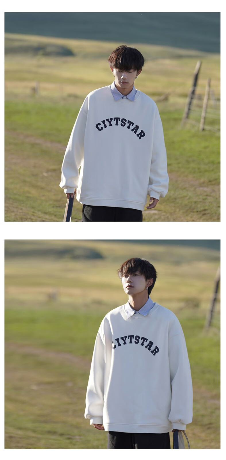 claw money clawmoney美式圆领卫衣男秋季hiphop高街上衣服潮牌复古