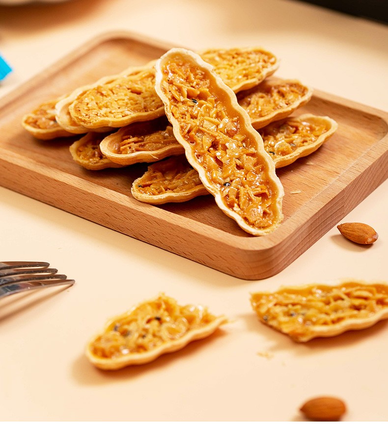 小船酥小叶酥坚果仁饼干休闲零食小吃日式薄脆饼干 芝麻味80g*2盒(新