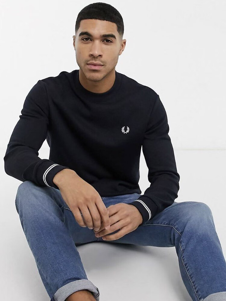 fred perry fred perry 麦穗男士卫衣2022秋季新款圆领刺绣休闲套头衫