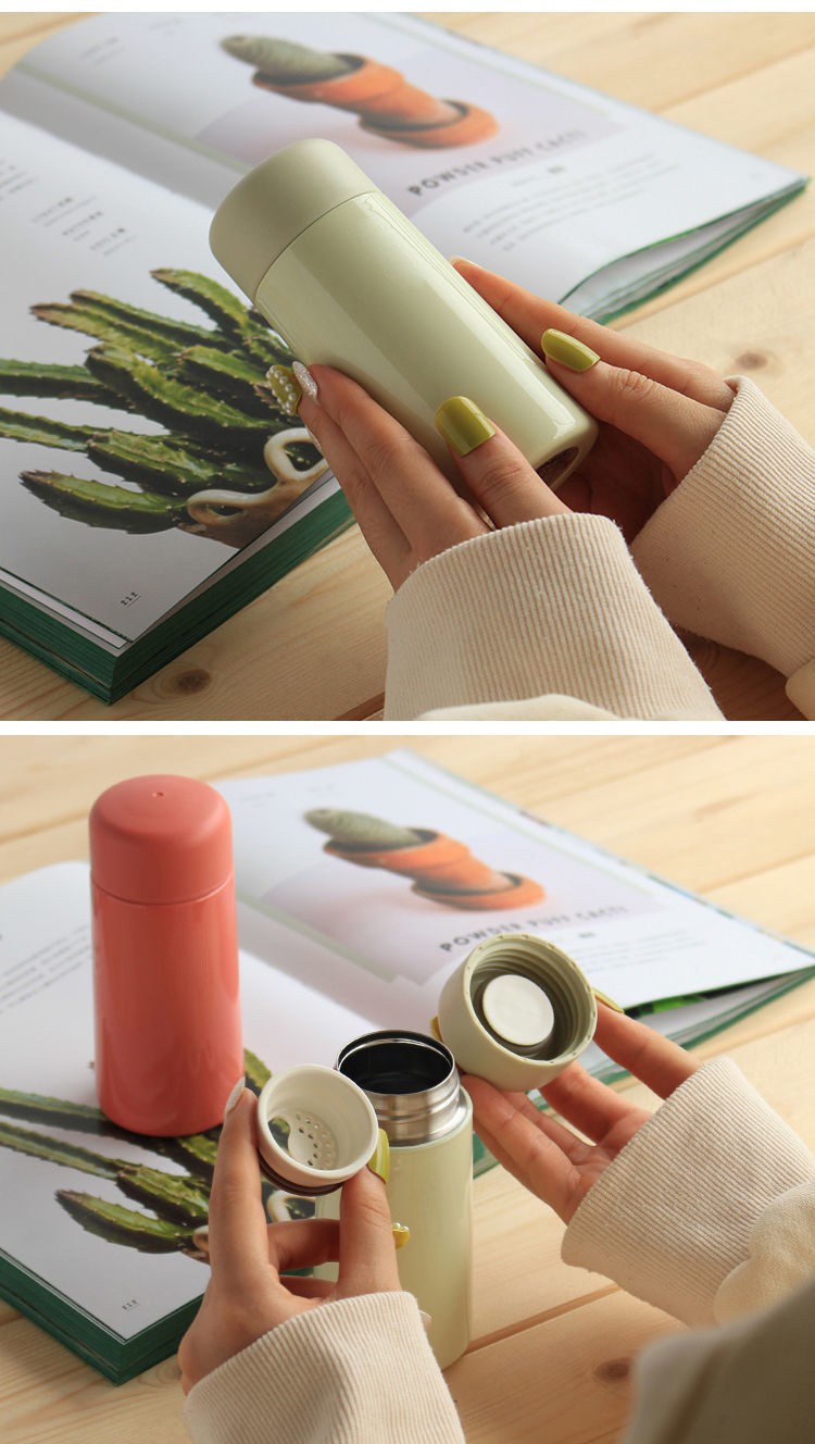 日韩糖果色保温杯 ins原宿风小巧可爱少女学生水杯迷你便携小杯子 slp