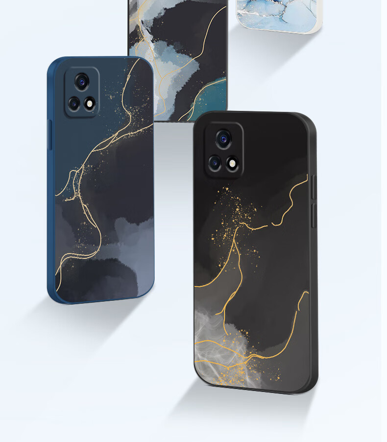 千花vivoiqoou3手机壳新款液态硅胶iqoou3x全包防摔直边油画水彩保护