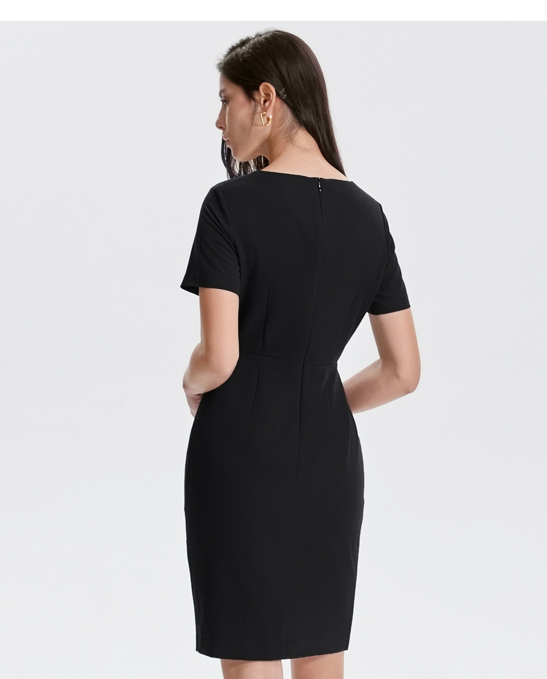 g2000女装连衣裙季新款黑色经典小黑裙优雅显瘦裙子中长款00762045