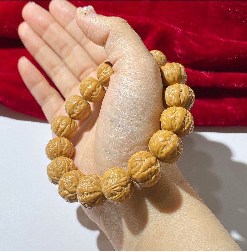 心佑收藏级精品猴头手串光珠宝宝佛老油核京八棱小核桃六方正圆老型