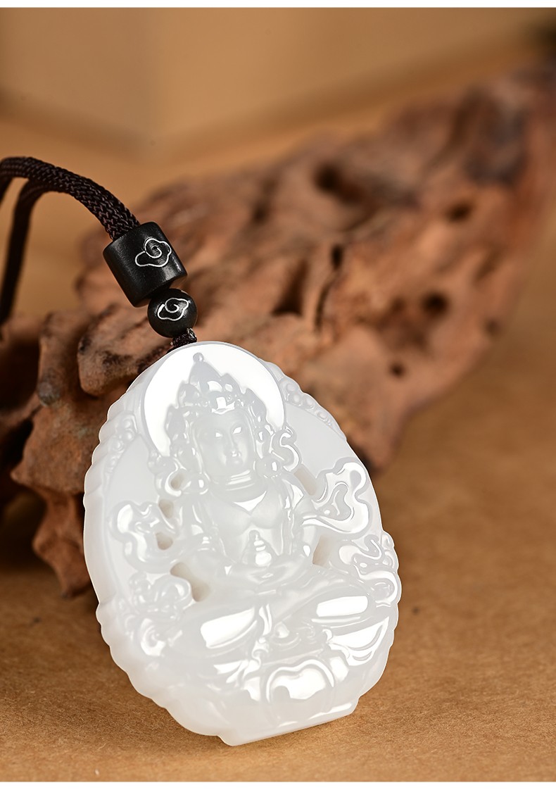 新疆和田玉观音吊坠男女款羊脂白玉镂空玉牌挂件天然玉石玉坠玉佩
