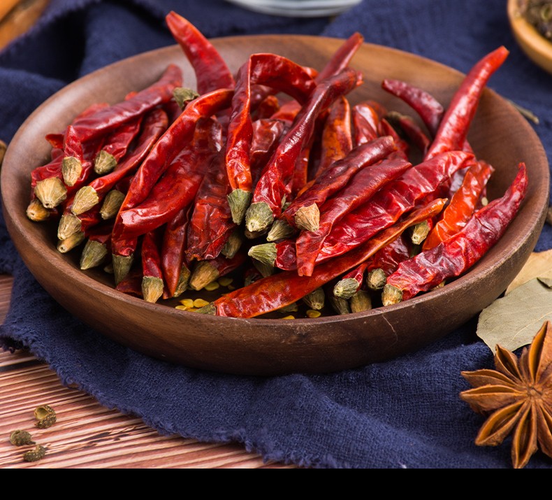 干辣椒红辣椒微辣中辣朝天椒九成干印度椒三樱椒袋装 辣型500g(印度椒
