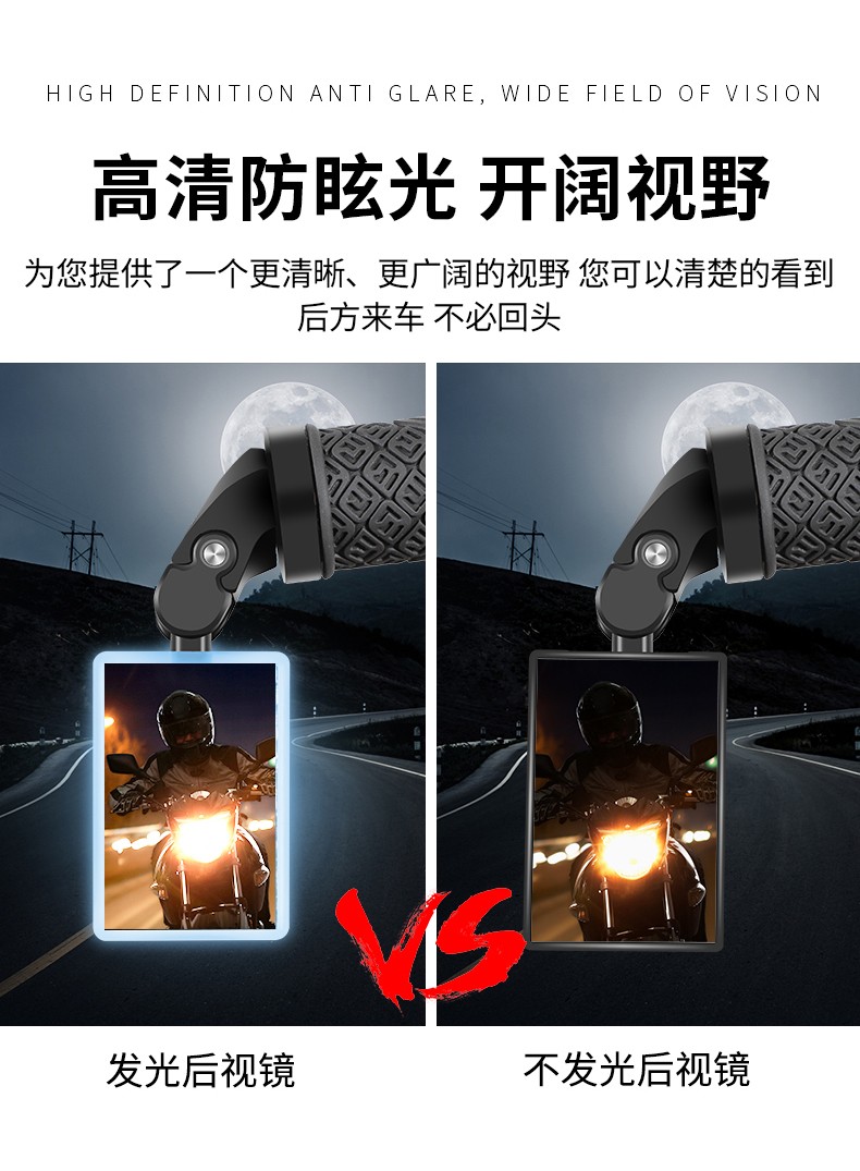 西骑者westbiking自行车后视镜山地车高清平面反光镜安全镜通用倒车镜