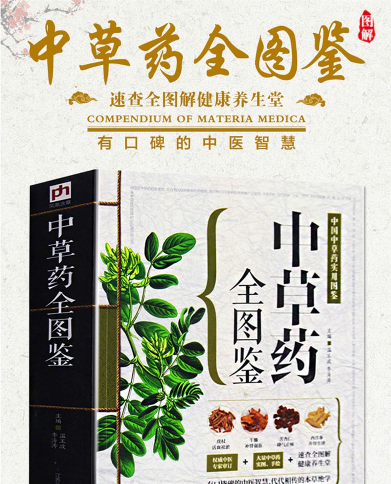 赠本草纲目常见中草药应用图册全图鉴书籍大全中药医学入门药材图鉴