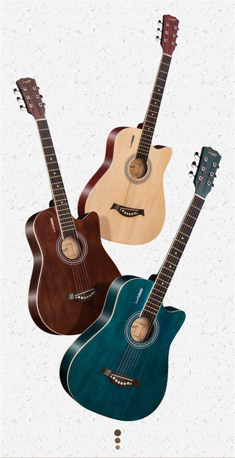 吉他初学者民谣38寸木吉他新手成人练习入门吉它男女学生乐器38寸顶级