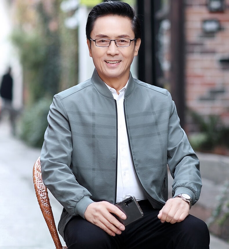 南极人 中年爸爸春秋新款外套40岁50男士休闲上衣中老年男装宽松夹克