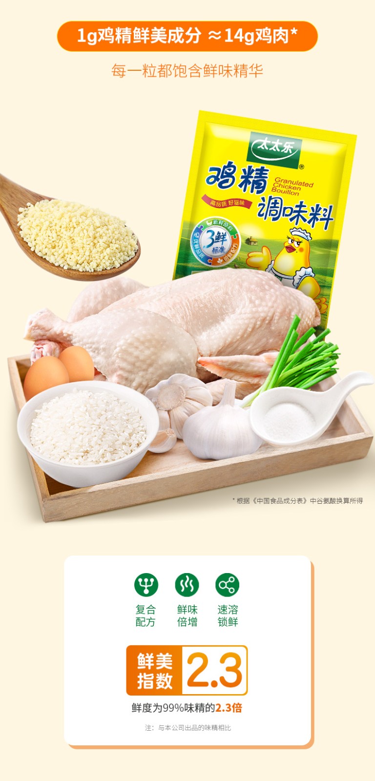 太太乐三鲜鸡精 40g 煮面煲汤调料品 三鲜鸡精40g*3袋