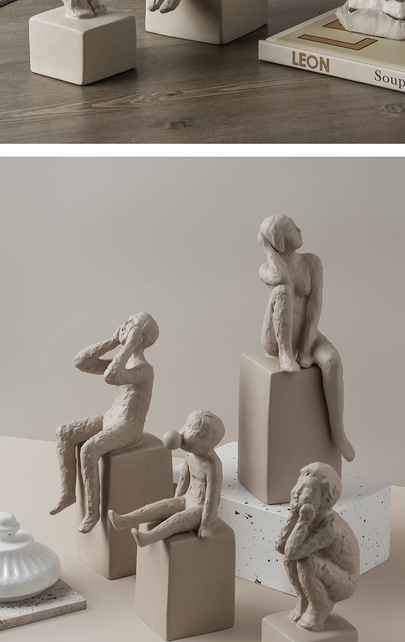 贝汉美(bhm)北欧创意人物雕塑客厅摆件工艺品现代简约玄关酒柜家居