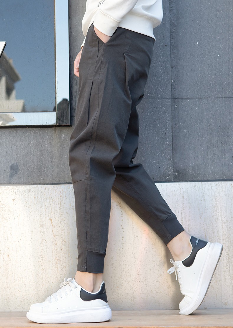 瑾天夏季薄款休闲裤男九分裤韩版潮流宽松小脚裤学生ins百搭裤港风